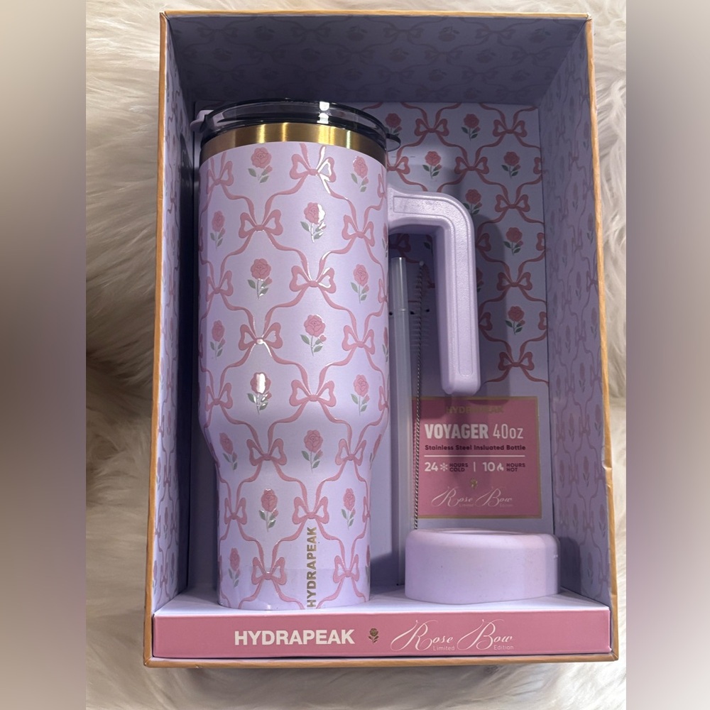 40 OZ Rose & Bow HydraPeak Voyager Limited Edition Tumbler Set NWT